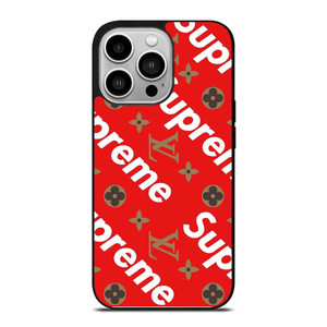 LOUIS VUITTON X SUPREME RED iPhone 16 Pro Case Cover